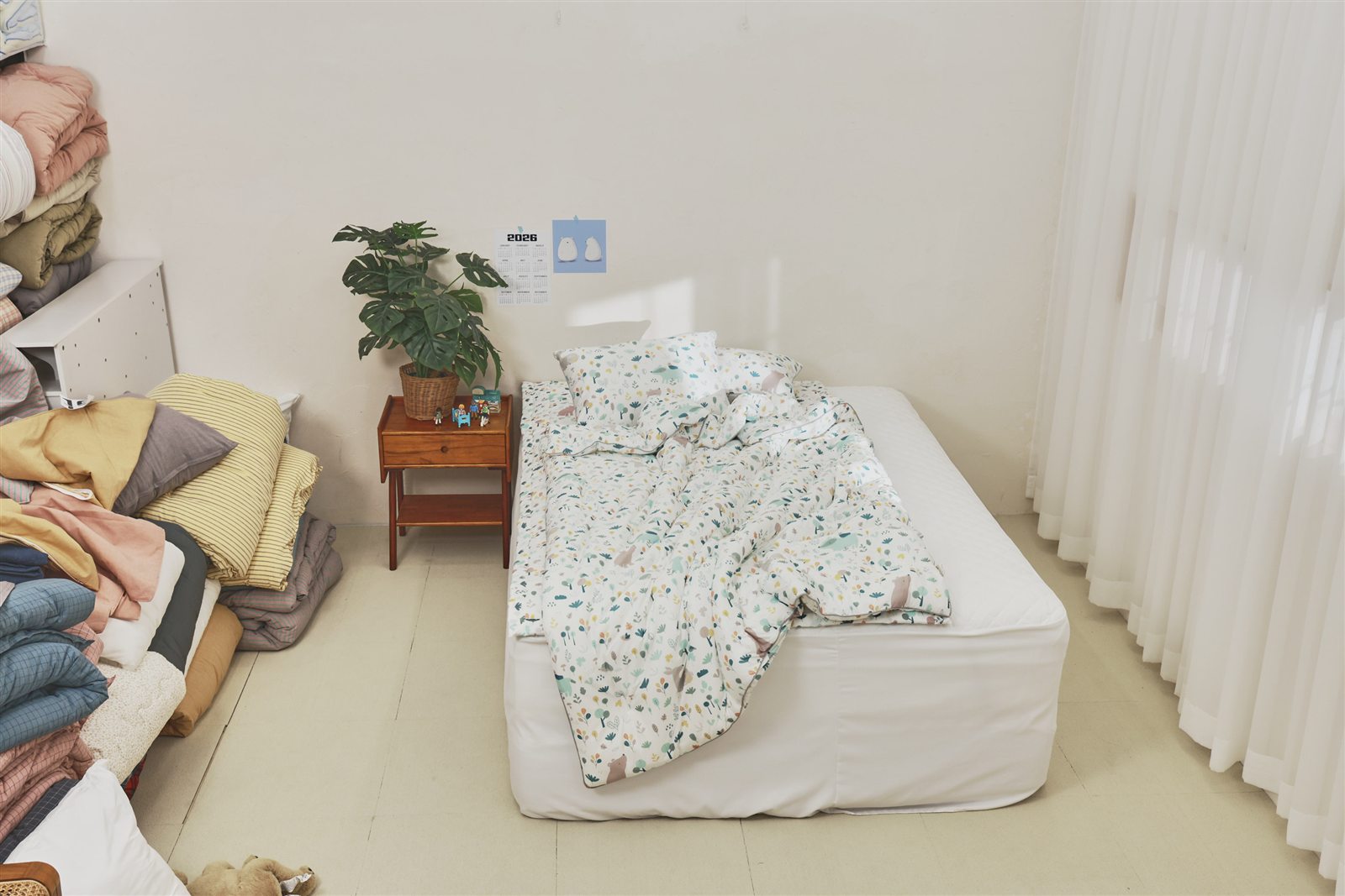 다이마루 사슴 패턴 침구